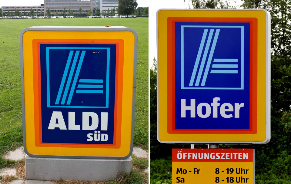 Gleiches Logo, anderer Name: Aldi heißt in Österreich Hofer. (Bild: Michele Tantussi/Getty Images)