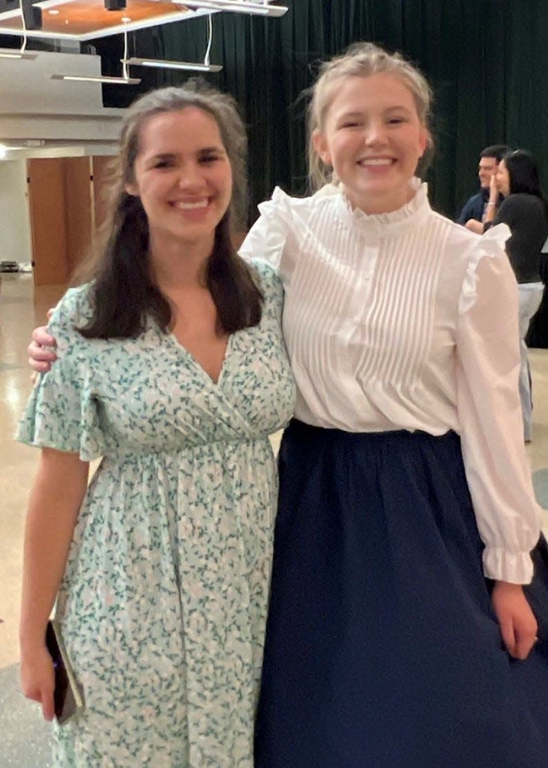 Andi Burgher of Covington Latin, right, shown with theater director Samantha Darpel, was named The Enquirer's Art & Soul Award winner for the week ending Feb. 18.