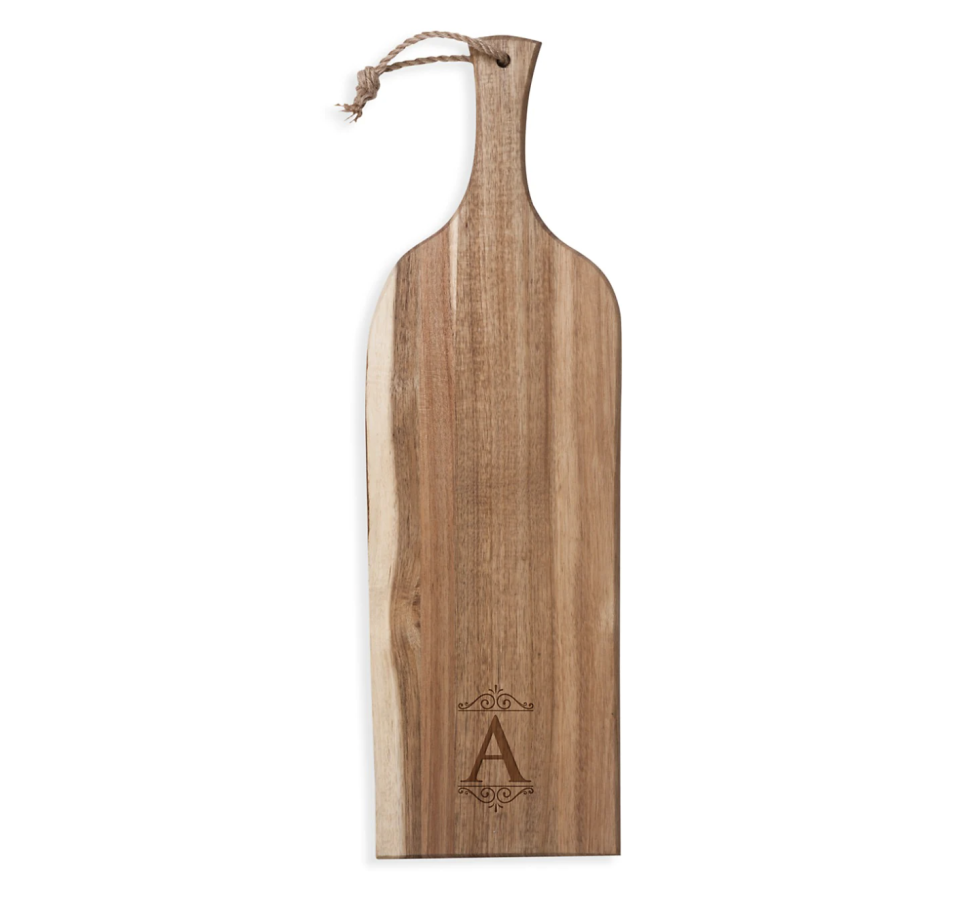 16) Picnic Time Monogram Artisan Acacia Wood Serving Plank