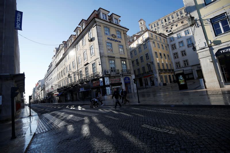 Lisbon downtown on the first day of the second national lockdown due to coronavirus disease (COVID-19) pandemic