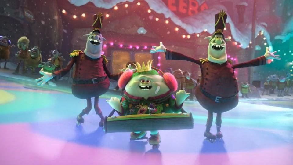 Scene from the Trolls Holiday movie.