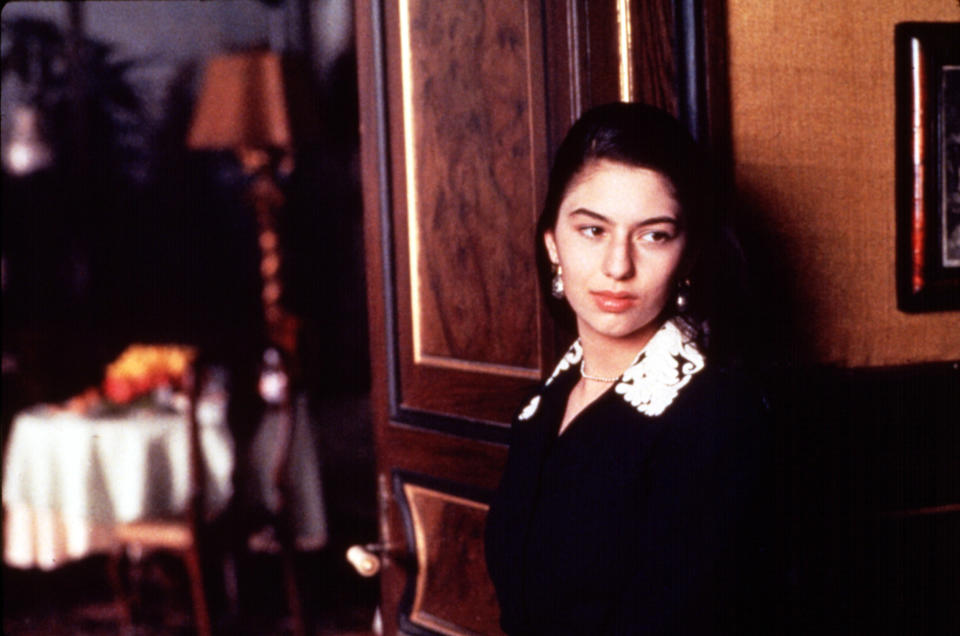 <div><p>"Sofia Coppola is a really talented filmmaker — as an actor, she just was not prepared for a role that big, in a movie that big. It's her father's fault for casting her at the <a href="https://go.redirectingat.com?id=74679X1524629&sref=https%3A%2F%2Fwww.buzzfeed.com%2Flizmrichardson%2Fworst-casting-actors-in-movies&url=https%3A%2F%2Fwww.nytimes.com%2F2020%2F12%2F02%2Fmovies%2Fgodfather-coda-francis-ford-coppola.html&xcust=6330451%7CBF-VERIZON&xs=1" rel="nofollow noopener" target="_blank" data-ylk="slk:last minute;elm:context_link;itc:0;sec:content-canvas" class="link ">last minute</a>, and he admits it. Yes, everyone had their claws out ready to rip her performance, but even revisiting the movie, it's cringe-inducing. She just wasn't ready for all of that, and now that awkward performance is frozen in amber for generations to see."</p><p>—<a href="https://go.redirectingat.com?id=74679X1524629&sref=https%3A%2F%2Fwww.buzzfeed.com%2Flizmrichardson%2Fworst-casting-actors-in-movies&url=https%3A%2F%2Fwww.reddit.com%2Fuser%2Fdystopika%2F&xcust=6330451%7CBF-VERIZON&xs=1" rel="nofollow noopener" target="_blank" data-ylk="slk:u/dystopika;elm:context_link;itc:0;sec:content-canvas" class="link ">u/dystopika</a></p></div><span> Paramount / Courtesy Everett Collection</span>