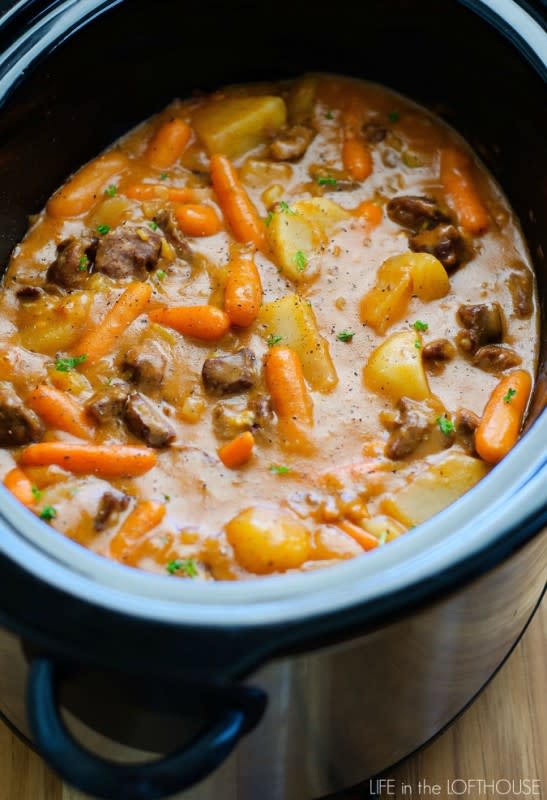 <p>You can't ever go wrong with a hearty, cozy stew. </p><p><strong>Get the recipe: <a href="http://life-in-the-lofthouse.com/crock-pot-beef-stew/" rel="nofollow noopener" target="_blank" data-ylk="slk:Crock Pot Beef Stew;elm:context_link;itc:0;sec:content-canvas" class="link ">Crock Pot Beef Stew</a></strong></p>