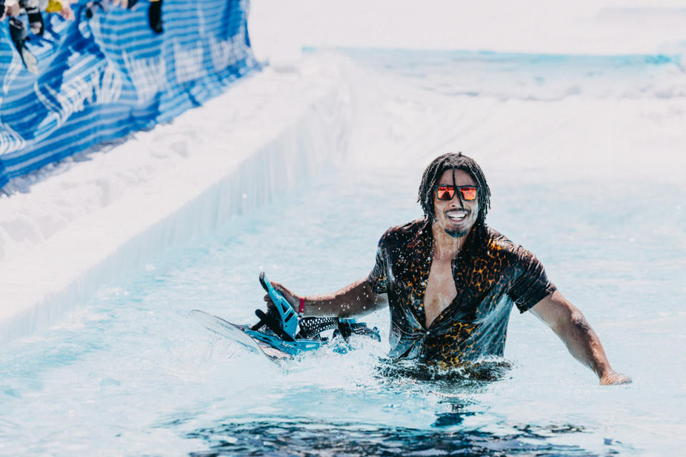 <em>However, people didn't look too bummed by the cold water. Photo: Peter Morning/Mammoth Mountain</em>