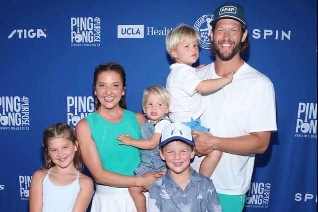 Clayton Kershaw and His Wife Bring Their Four Children to Pitcher's Charity  Ping Pong Tournament