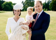 <p>After Princess Charlotte was christened, the baby posed for portraits by famed photographer Mario Testino.</p>