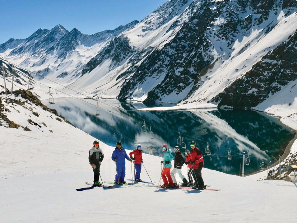"Ski With Kim above Inca Lake at Ski Portillo"
