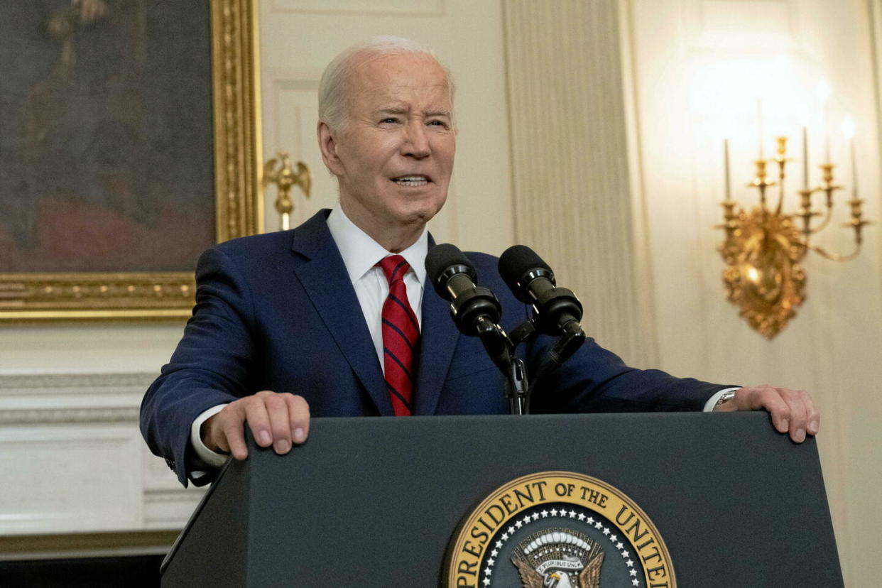 Joe Biden a signé le texte qui pourrait aboutir à l'interdiction de TikTok aux États-Unis, mais son équipe de campagne publie régulièrement des vidéos sur le réseau.  - Credit:UPI/SIPA