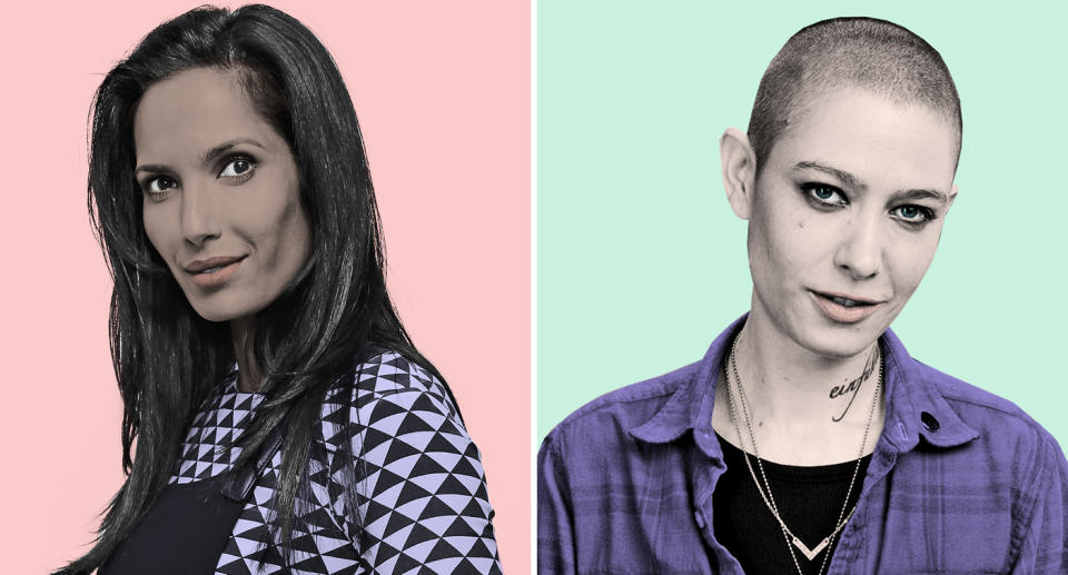 Padma Lakshmi, left, and Asia Kate Dillon. (Photos: Getty Images/Quinn Lemmers for Yahoo Lifestyle)