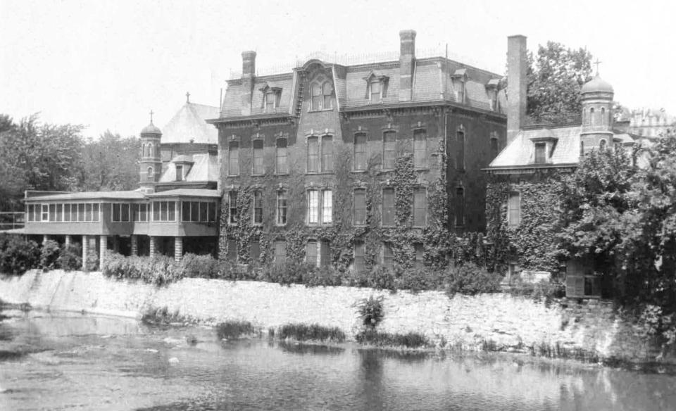 The original IHM Motherhouse was on the banks of the River Raisin, near Elm Avenue in Monroe. Construction for the complex that included St. Mary Academy began in 1866, and structures would remain until the late 1930s, when the move to the “new” IHM Motherhouse (constructed in 1931-1932) was complete.