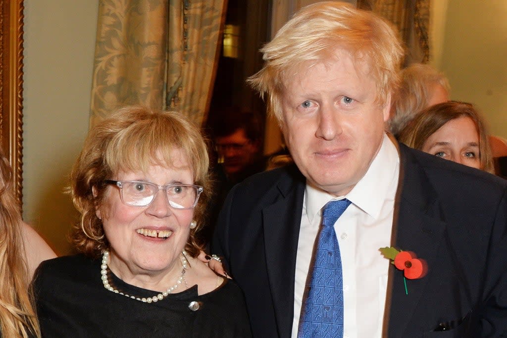Boris Johnson with his mother Charlotte Johnson Wahl at an event in 2014  (Getty Images)