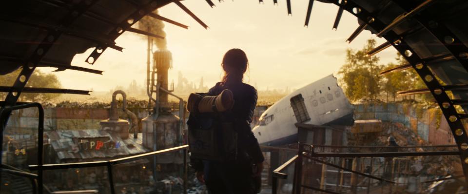 Naive and untested, Lucy (Ella Purnell) ventures out into a vast apocalyptic wasteland in the video-game adaptation "Fallout."