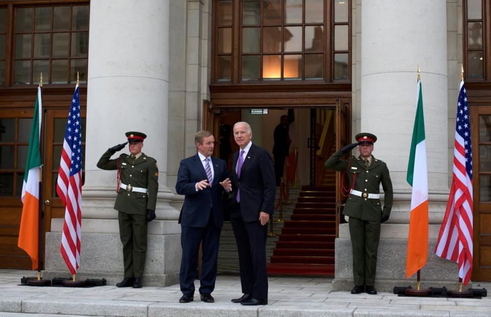 Biden with Enda Kenny at the Government Buildings in Dublin, Ireland on June 21, 2016 (AFP via Getty Images)