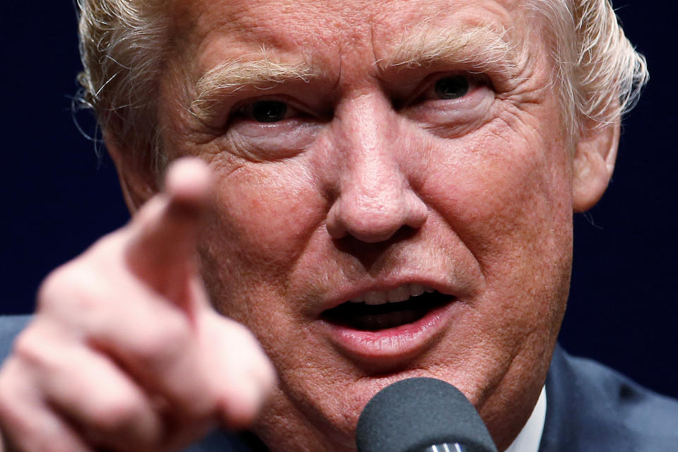 Republican presidential nominee Donald Trump speaks at a campaign event in Charlotte, N.C., on Oct. 26, 2016. (Photo: Carlo Allegri/Reuters)