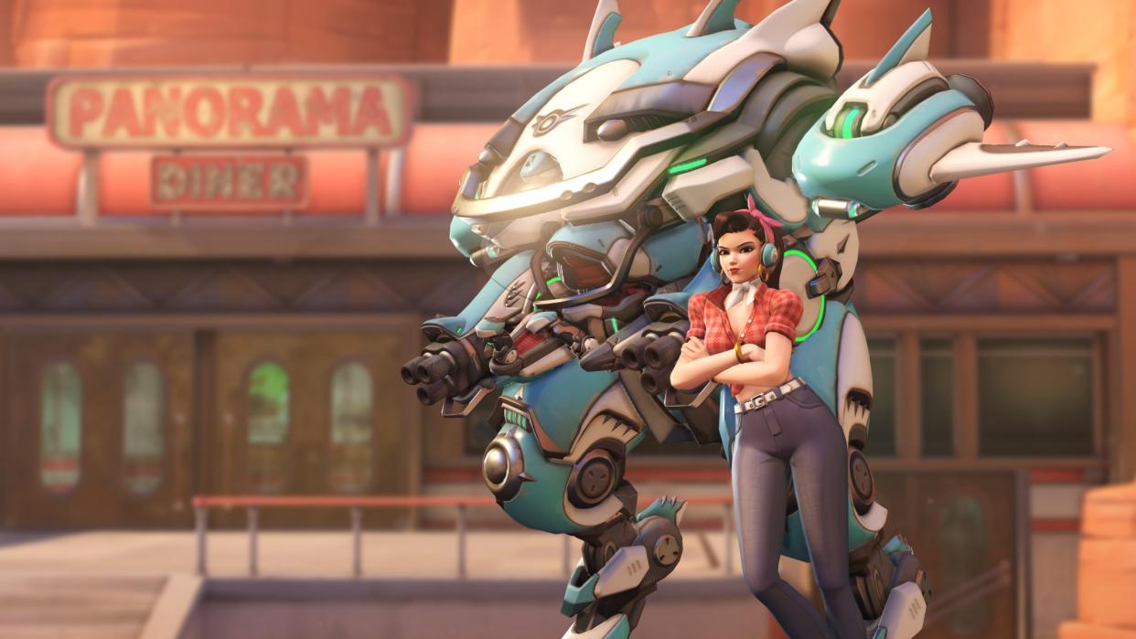 The new D.Va skin for the Overwatch Anniversary event. (Blizzard)