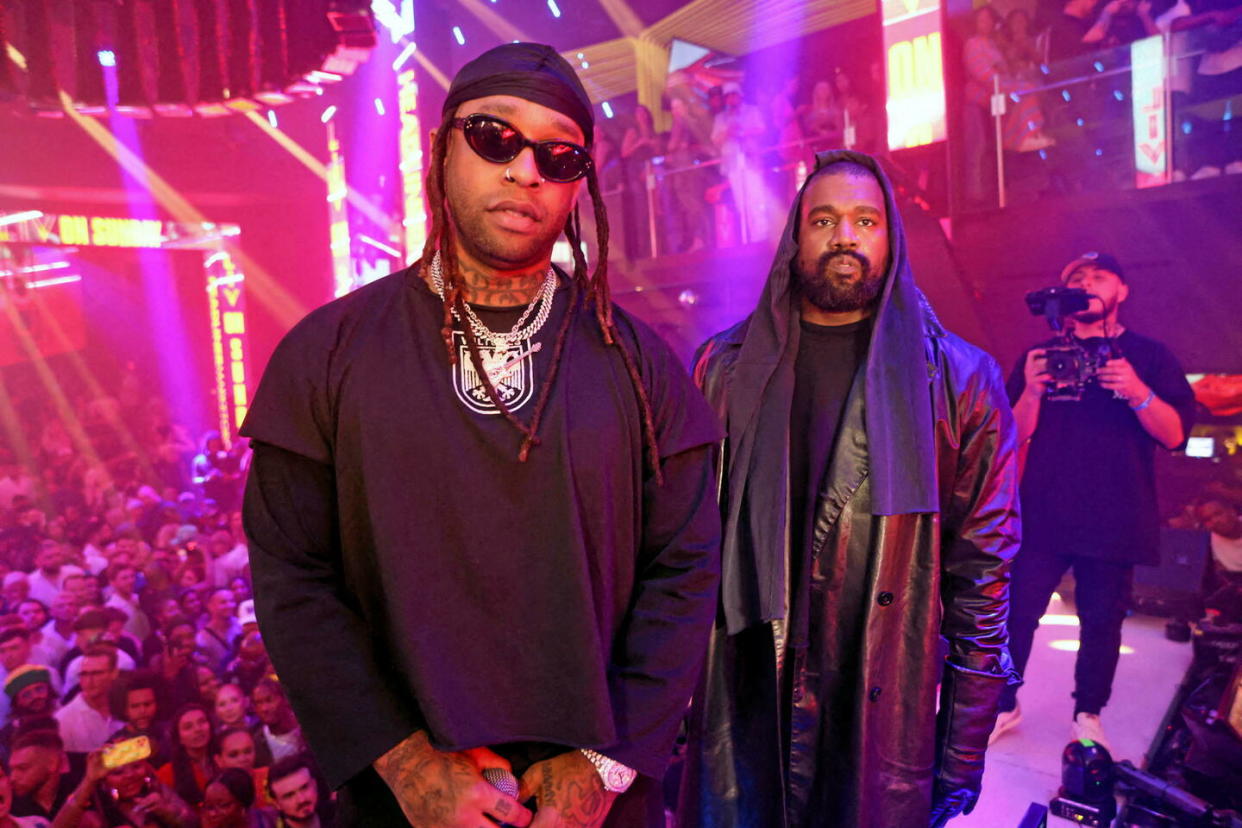 Ty Dolla Sign et Kanye West le 11 décembre 2023.  - Credit:Browarnik Seth / Browarnik Seth/Startraks/ABACA