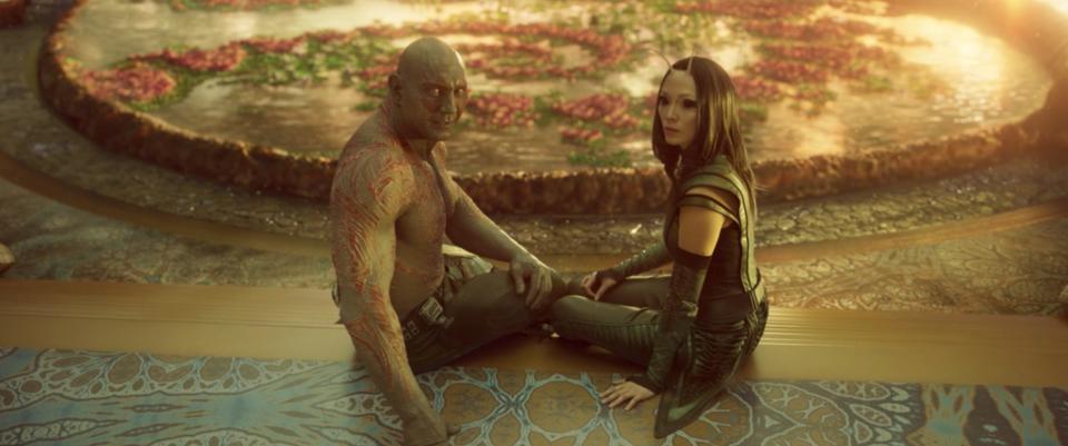 Drax and Mantis in "Guardians of the Galaxy Vol. 2."