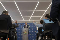 FAA Administrator Mike Whitaker speaks at a news conference at FAA headquarters in Washington, Thursday, May 30, 2024. Boeing has told federal regulators how it plans to fix the safety and quality problems that have plagued its aircraft-manufacturing work in recent years. (AP Photo/Jose Luis Magana)