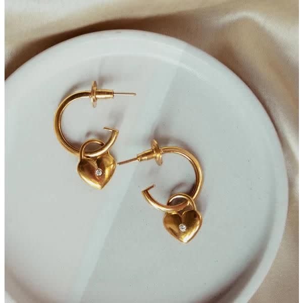 Hyperbole Accessories The Love Lock Hoop Earrings