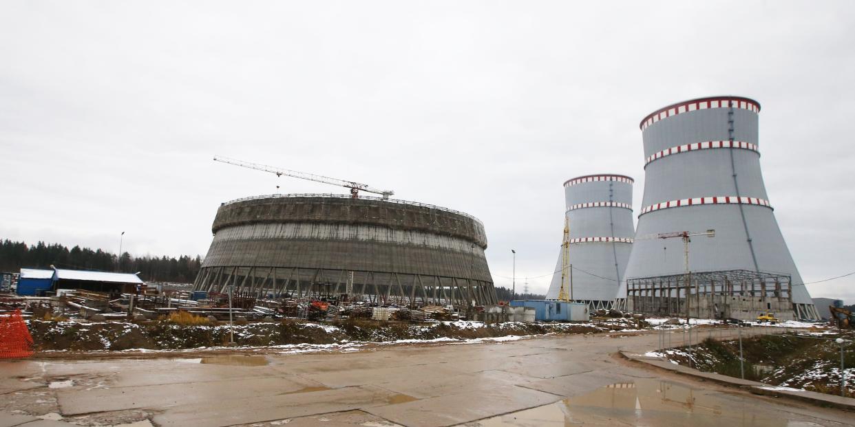 LENINGRAD REGION, RUSSIA - OCTOBER 26, 2016: A cooling tower under construction at the LAES-2 Leningrad Nuclear Power Plant in the town of Sosnovy Bor, Leningrad Region. Peter Kovalev/TASS (Photo by Peter Kovalev\TASS via Getty Images)