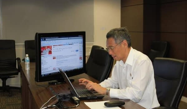 In his speech, PM Lee said the Government needs to be active and adept in communicating with Singaporeans online. (Screengrab from Facebook)