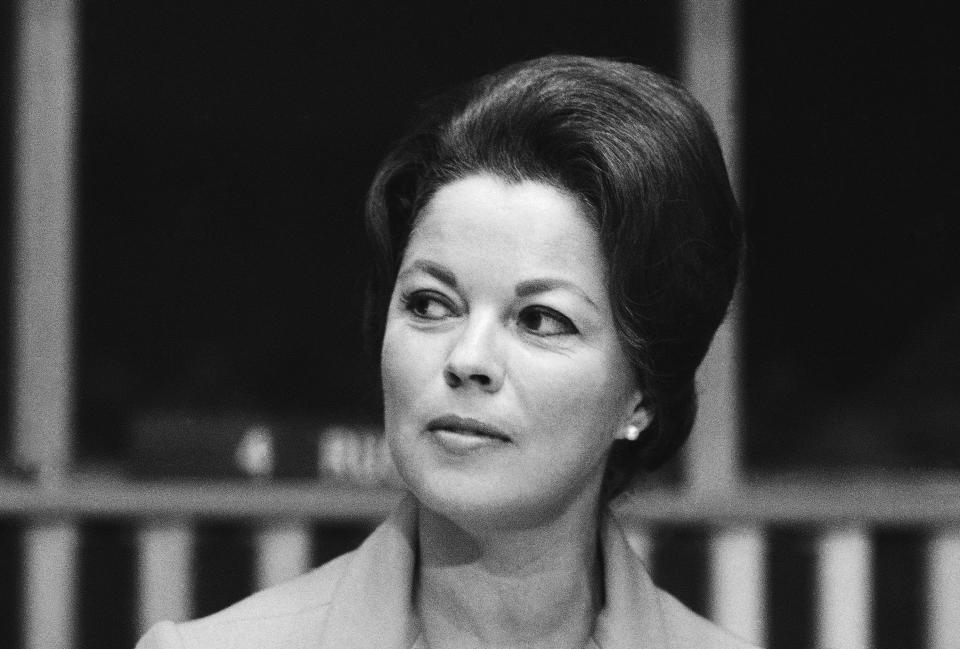 In this Sept. 16, 1969, file photo, Shirley Temple Black, a U.S. delegate to the United Nations General Assembly, is shown before a news conference at the United Nations. Temple, who died at her home near San Francisco, Monday, Feb. 10, 2014, at 85, sang, danced, sobbed and grinned her way into the hearts of Depression-era moviegoers and remains the ultimate child star decades later. (AP Photo/Anthony Camerano, File)