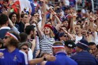 <p>Les supporters français à Budapest.</p>