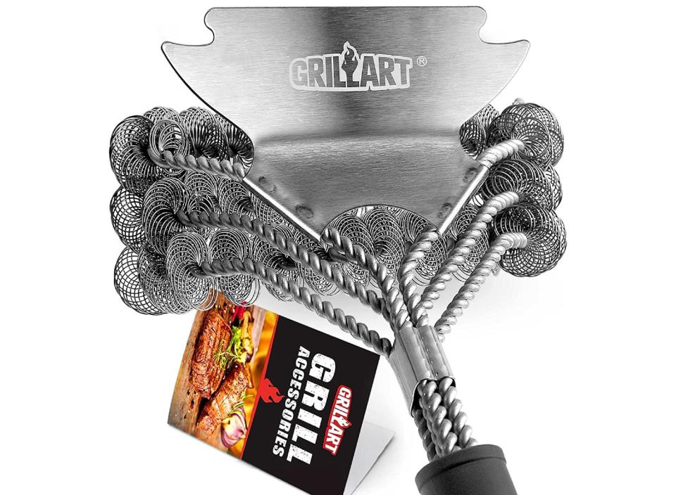 In one quick swoop, this grill brush can clean more surface area than a conventional brush allows. (Source: Amazon)