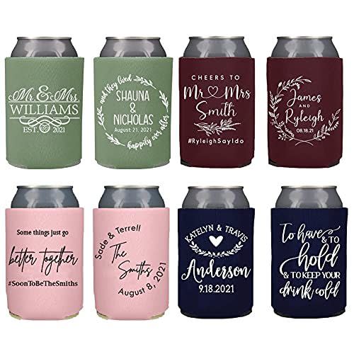 Golden Rain Customized Wedding Can Coolers (Set of 100)