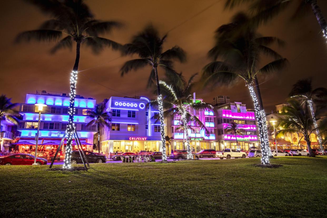 Nightlife at Ocean Drive in Miami Beach, Florida, USA