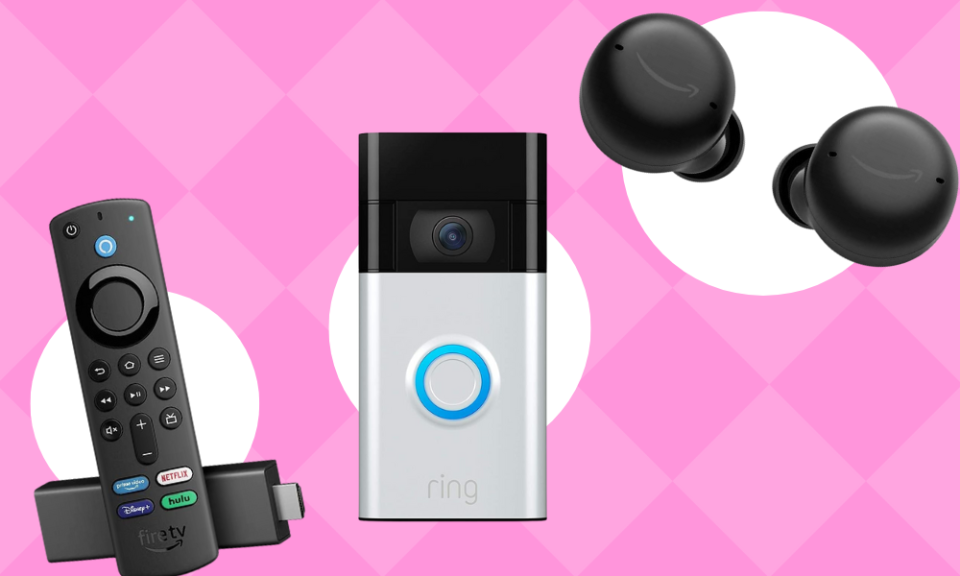 fire stick, smart doorbell, earbuds