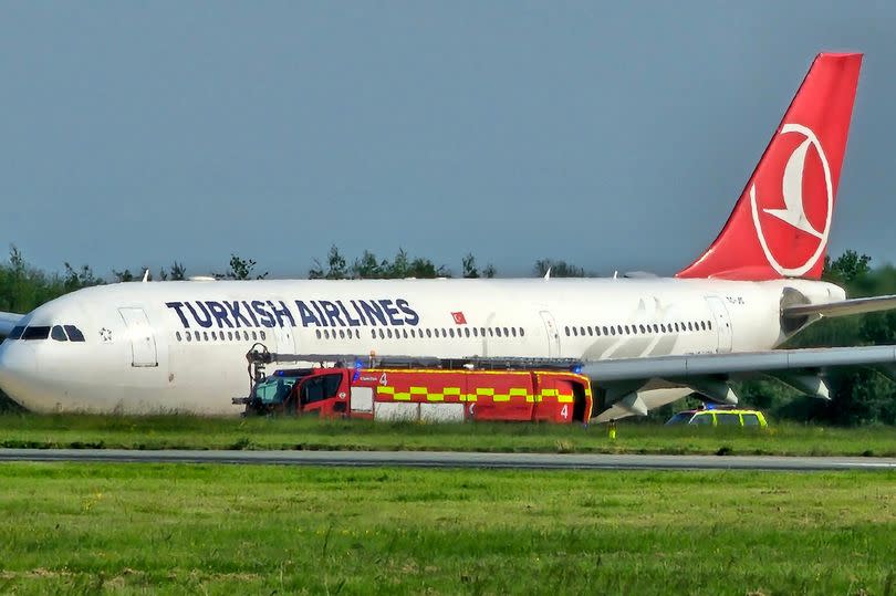 A Turkish Airlines A330 undergoes an emergency landing at Manchester Airport -Credit:Liam Smith