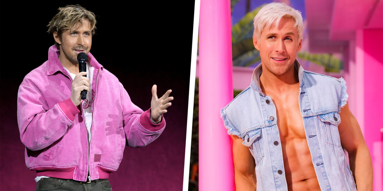 ryan gosling speaks at comic con about role of ken in barbie movie