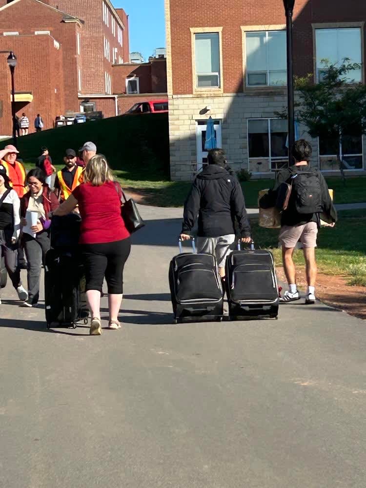 Students arrive on campus to begin the 2024 school year at the University of Prince Edward Island.