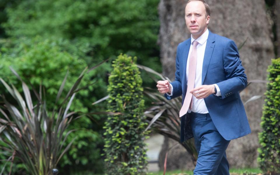 Matt Hancock in Downing Street this morning - Avalon