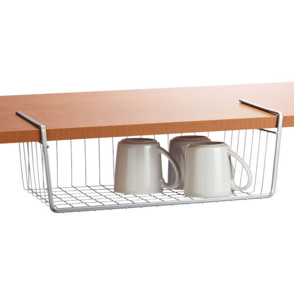 Pro tip: These aren't only for kitchen storage. Get extra usage out of your shelves with some under-shelf baskets for smaller items like socks, gloves and hats.&nbsp;Shop them at <a href="https://www.containerstore.com/s/kitchen/pantry-organizers/polytherm-undershelf-baskets/12d?productId=10008033" target="_blank">The Container Store</a>.