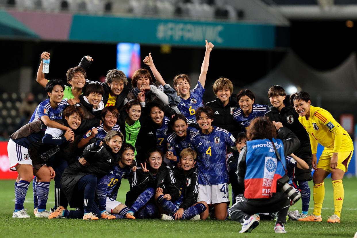 Japón celebra su triunfo sobre Costa Rica en la segunda jornada del Mundial Femenil Australia-Nueva Zelanda 2023. (Zhizhao Wu/Getty Images)