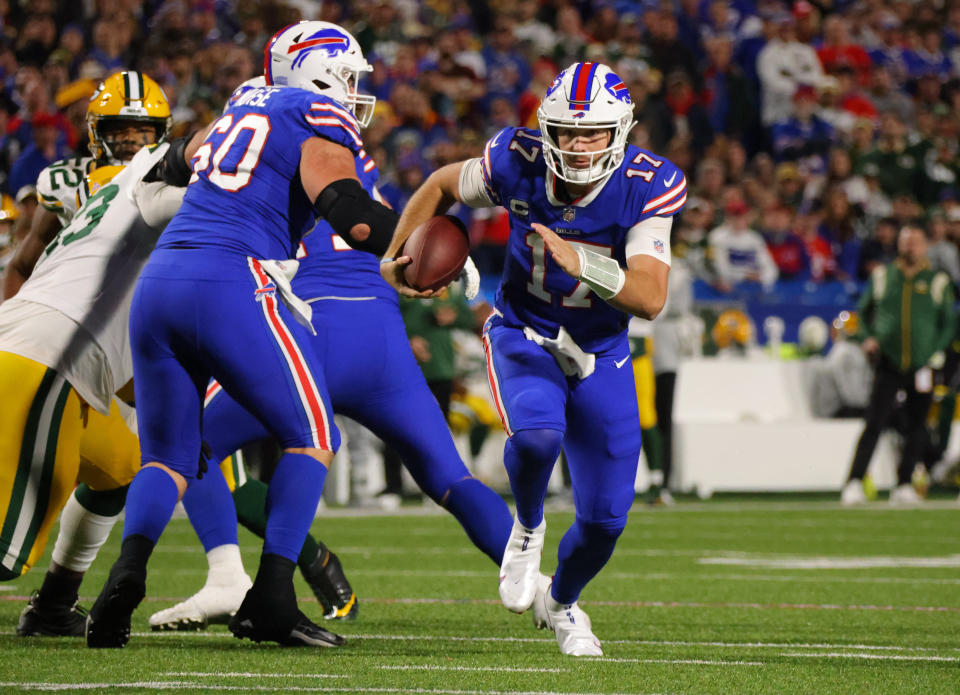 Josh Allen and the Bills rolled to another impressive win, this one over the Packers. (Photo by Timothy T Ludwig/Getty Images)