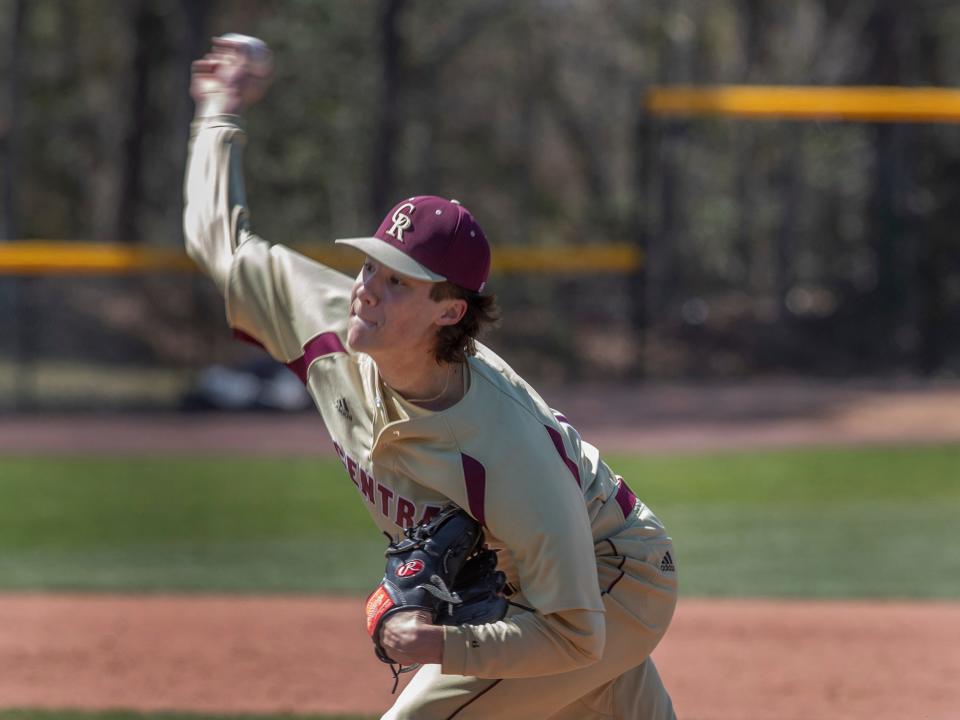 Central's Cam Leiter, shown pitching on April 2 against Toms River South, is one of the candidates for the Asbury Park Press' Shore Conference Baseball Player of the Week after he had a big week at the plate last week.