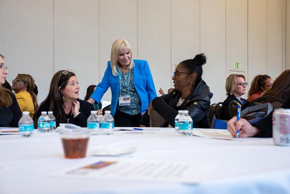 BlueCross BlueShield Senior Vice President and Chief Data Officer Sherri Zink discusses health equity with attendees of the 2023 Power of We Workforce Diversity Conference in Nashville