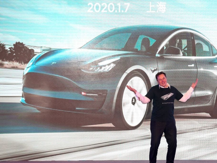 Musk danced on stage at the grand opening of Tesla's Shanghai factory in 2020.