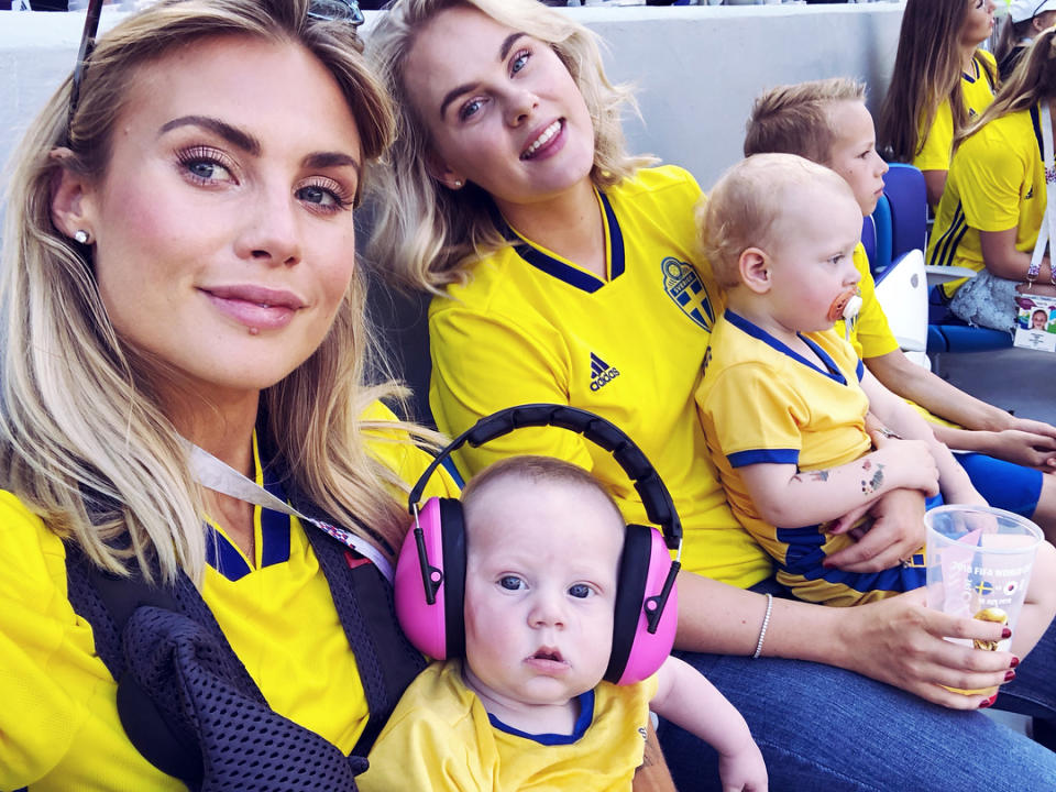 <p>Maja Nilsson Lindelof, wife go Sweden’s Victor Lindelof </p>