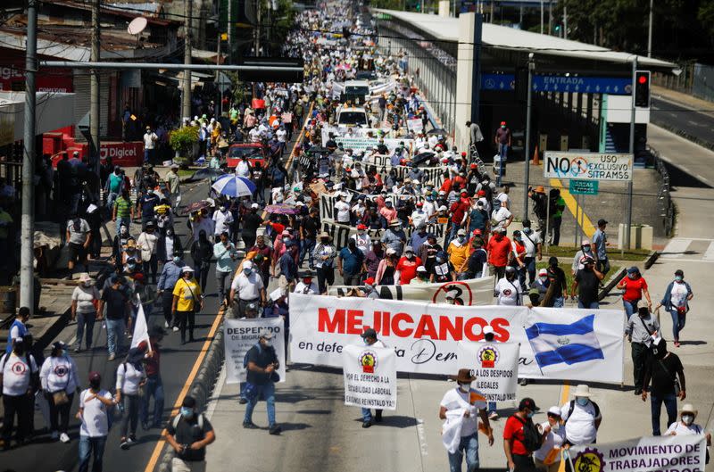 Protest against the government of El Salvador's President Bukele in San Salvador