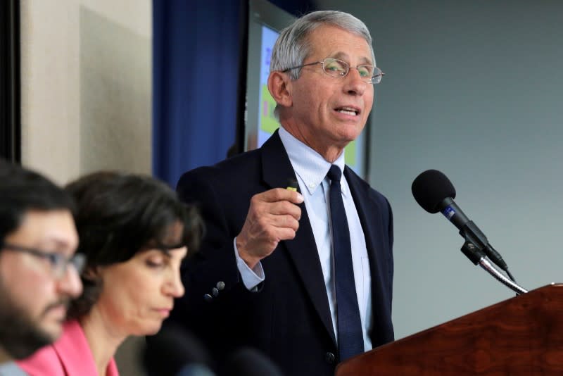 FILE PHOTO: Dr. Anthony Fauci, director of the National Institute of Allergy and Infectious Diseases at the National Institutes of Health speaks to the media about the Zika virus in Washington