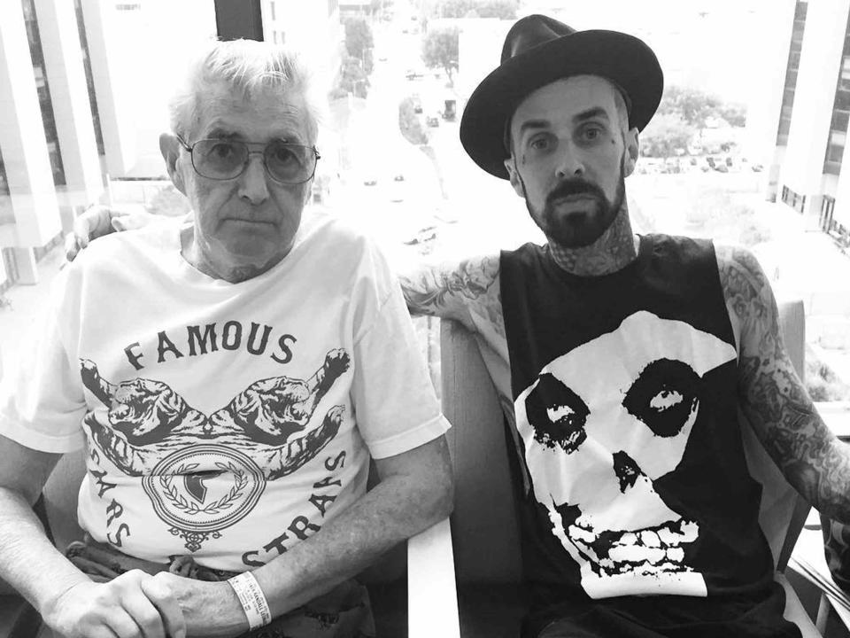 <p>Travis Barker Instagram</p> Travis Barker with his dad Randy Barker