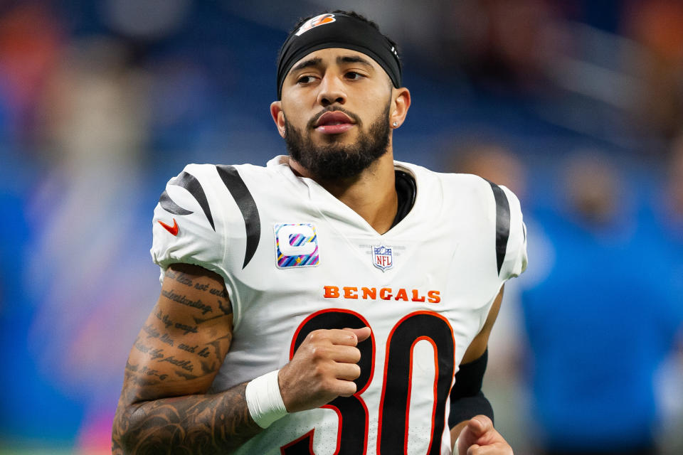 Cincinnati Bengals free safety Jessie Bates hasn't been able to reach a long-term deal with the Bengals, putting his future with the team in limbo. (Raj Mehta-USA TODAY Sports)