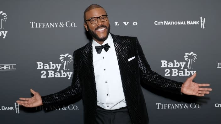 Tyler Perry, seen here at the Nov. 12 Baby2Baby Gala presented by Paul Mitchell at Pacific Design Center in West Hollywood, California, has signed a four-film deal with Amazon Studios. (Photo: Phillip Faraone/Getty Images for Baby2Baby)