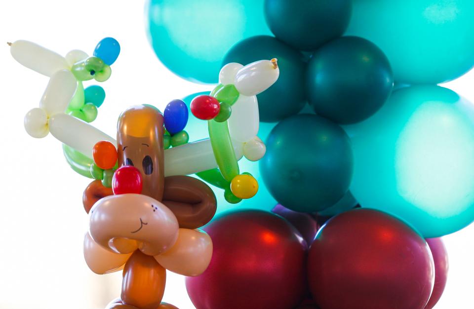 Some of Dena Atchley's balloon creations on Monday, Nov. 21, 2022. 