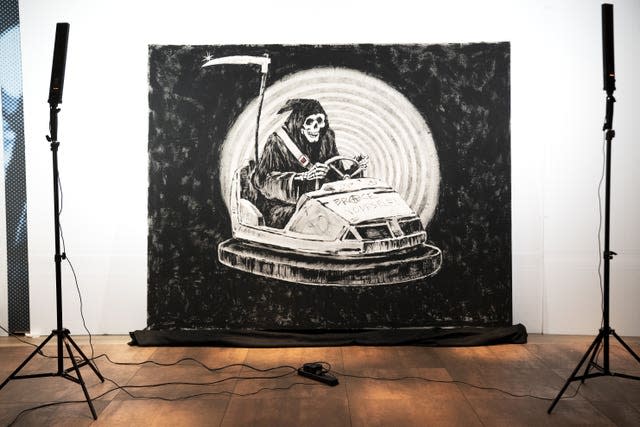 Banksy’s original grim reaper painting Brace Yourself!