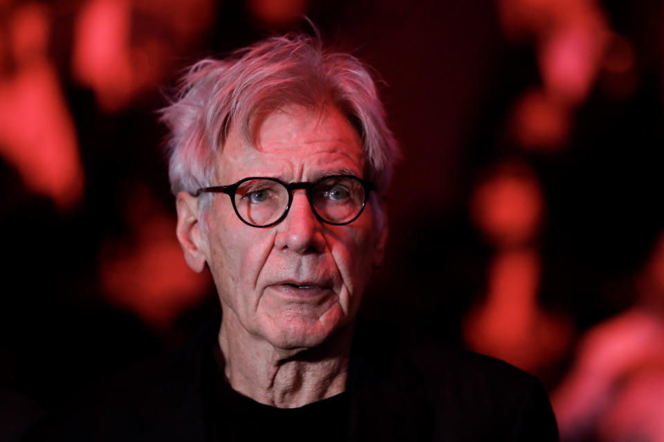 Harrison Ford presente en el T-Mobile Arena de Las Vegas, Nevada, para la pelea de Canelo y Berlanga (Steve Marcus/Getty Images)